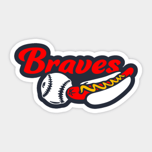 Braves Ball and Dog Sticker